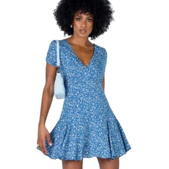 Princess Polly Dresses & Skirts - Women's 6 Princess Polly The Sting Mini Dress Blue Floral